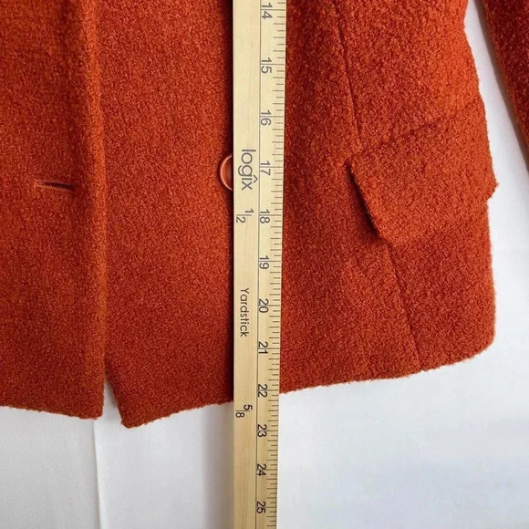 Kate Hill Double-Breasted Burnt Orange Wool Blazer - Picture 11 of 11